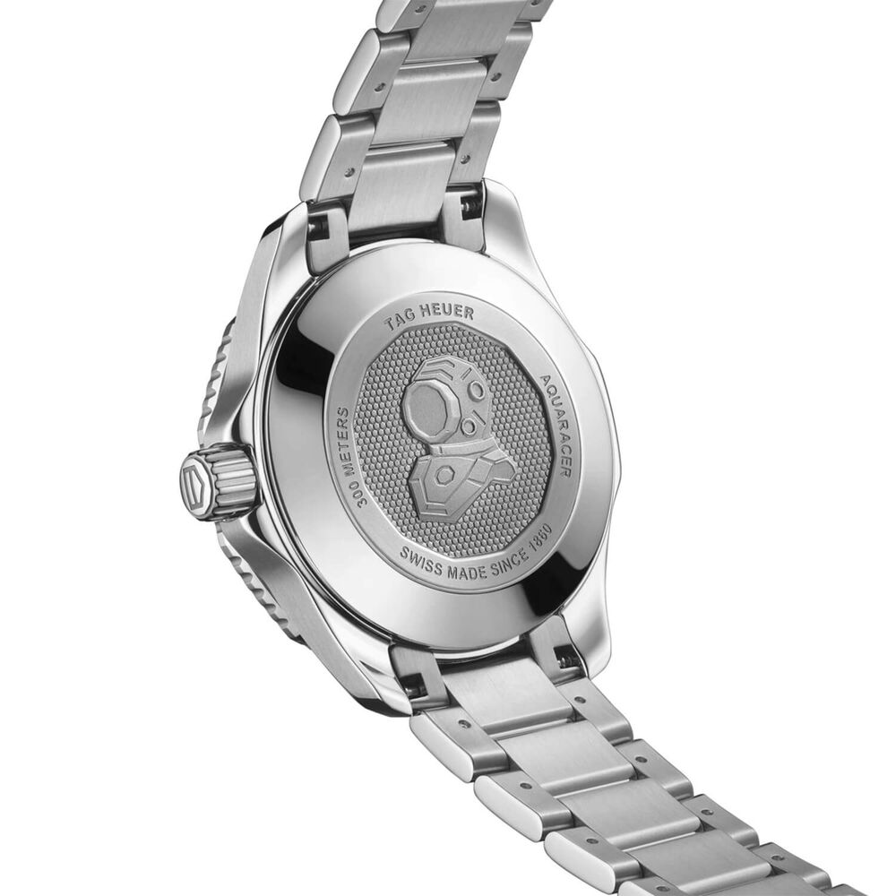 TAG  Heuer Aquaracer Professional 300 Date 36mm Pink Dial Diamond Dots Rubber Strap Watch image number 1