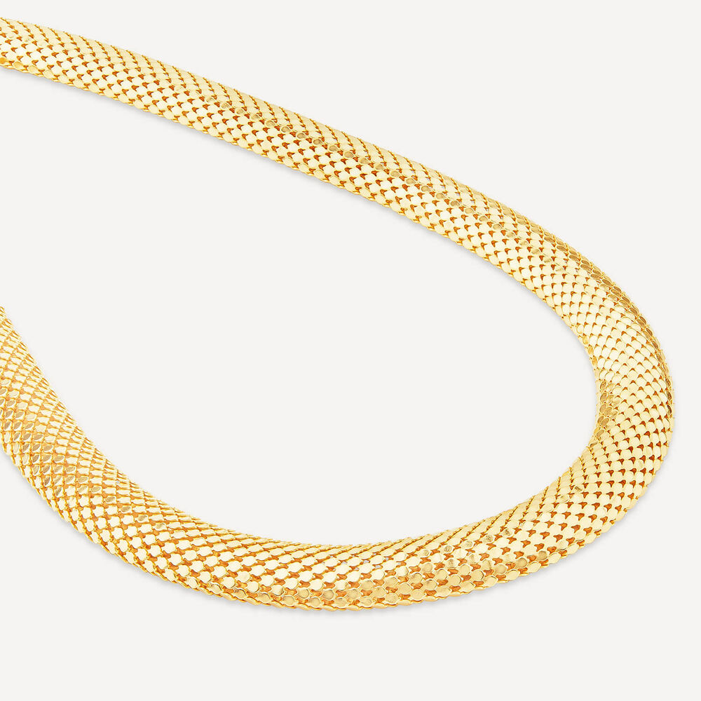 Silver & Yellow Gold Plated Woven Heavy Weight Necklace image number 3