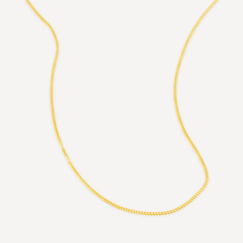 9ct Yellow Gold Curbed Chain Necklet image number 3