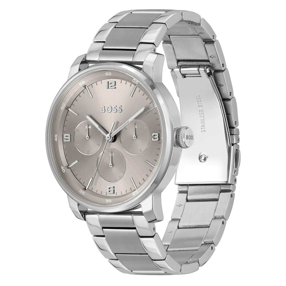 BOSS Contender Chronograph 44mm Grey Dial Steel Bracelet Watch image number 1