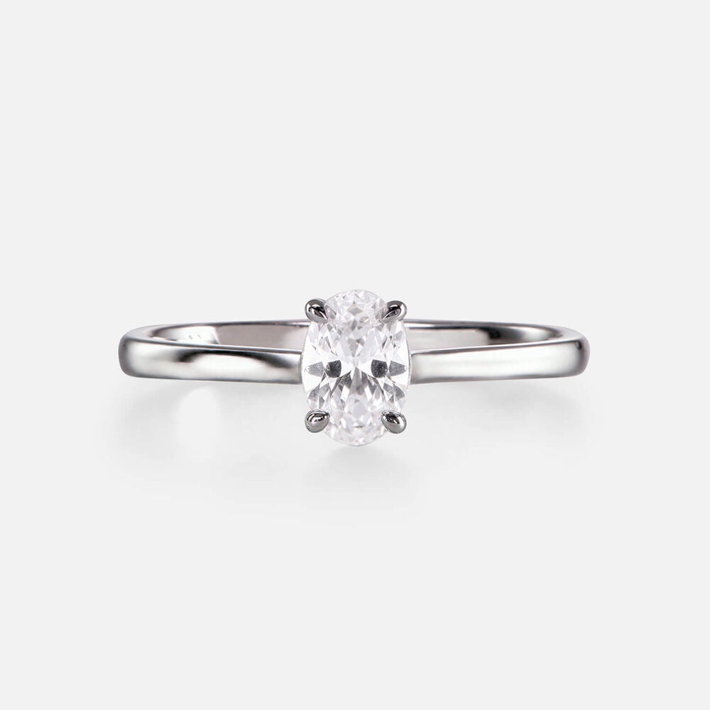 Classic Platinum 0.50ct Oval Diamond Solitaire Ring