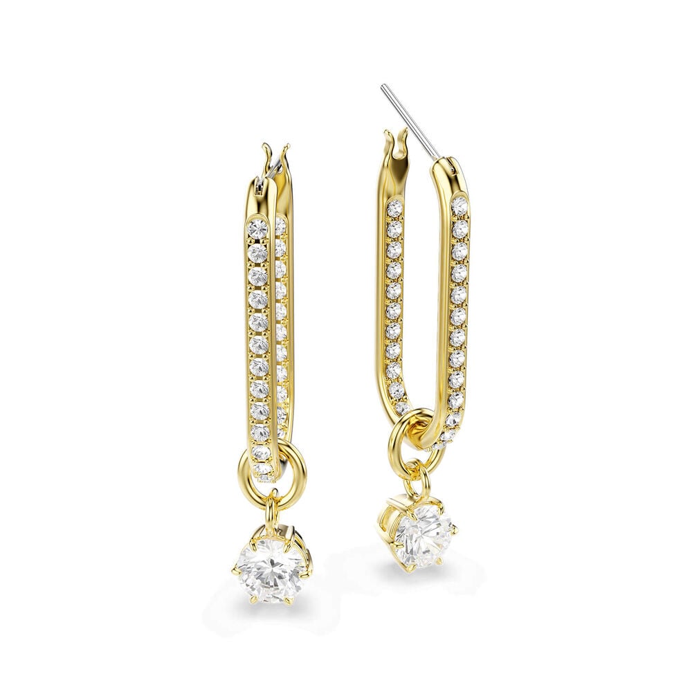 Swarovski Constella Crystals & Cubic Zirconia 18ct Yellow Gold Finished Drop Earrings