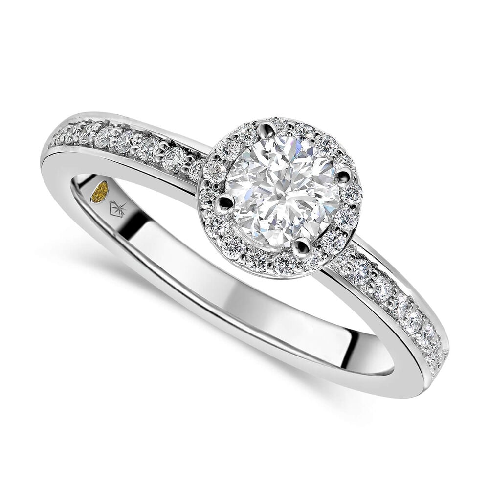 Northern Star 18ct White Gold 0.75ct Diamond Round Halo & Shoulders Ring