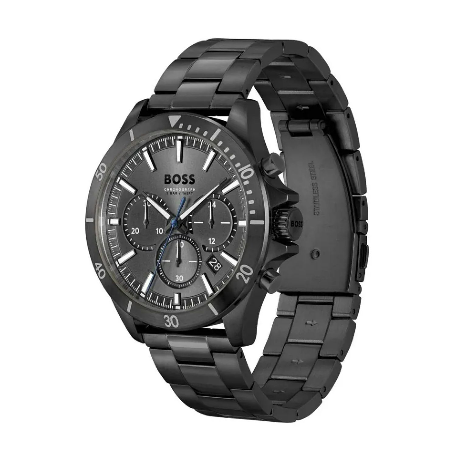 Boss chronograph bracelet watch in grey best sale