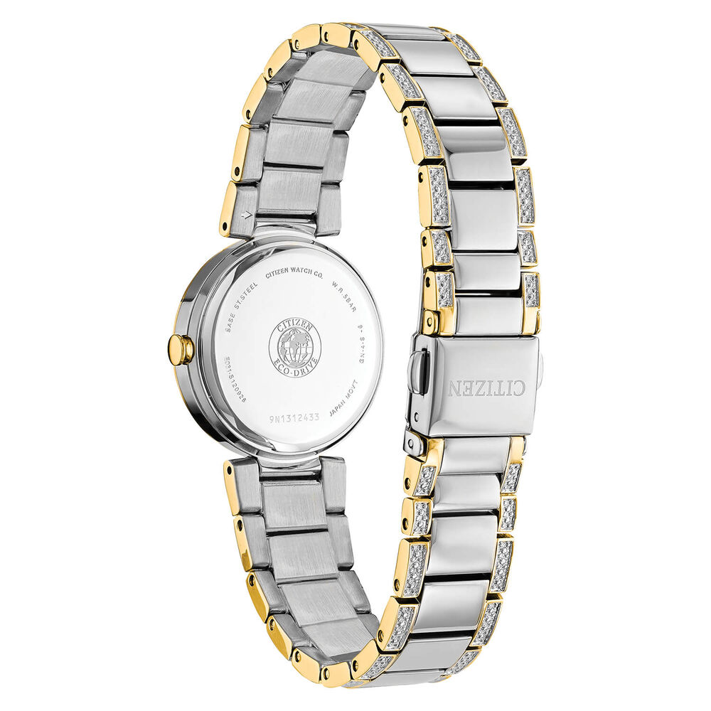 Citizen Eco Drive Two Tone Stainless Steel Mother Of Pearl Silhouette Set Dial & Bracelet Watch