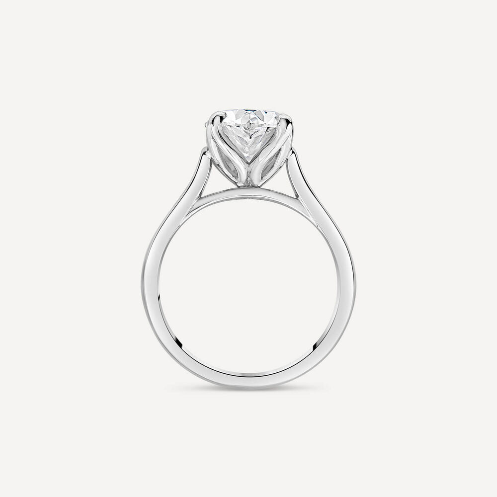 Born Platinum 3.14ct Oval Solitaire Diamond Ring