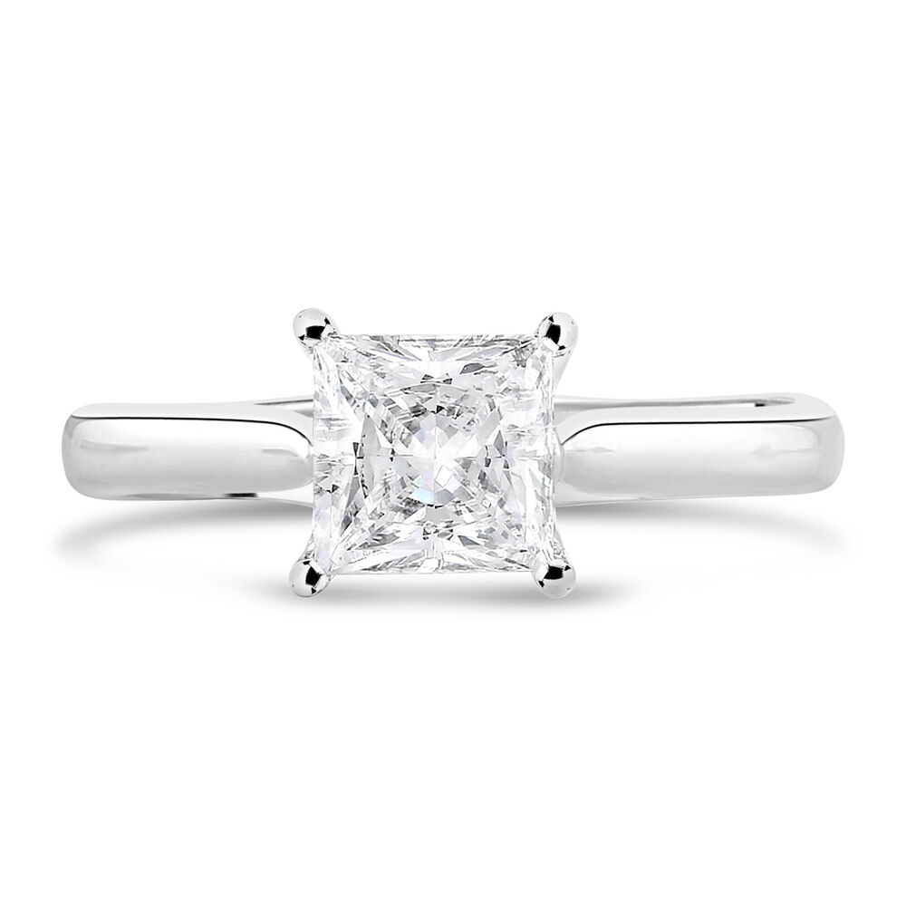 Platinum 1.00ct Princess Diamond Orchid Setting Ring
