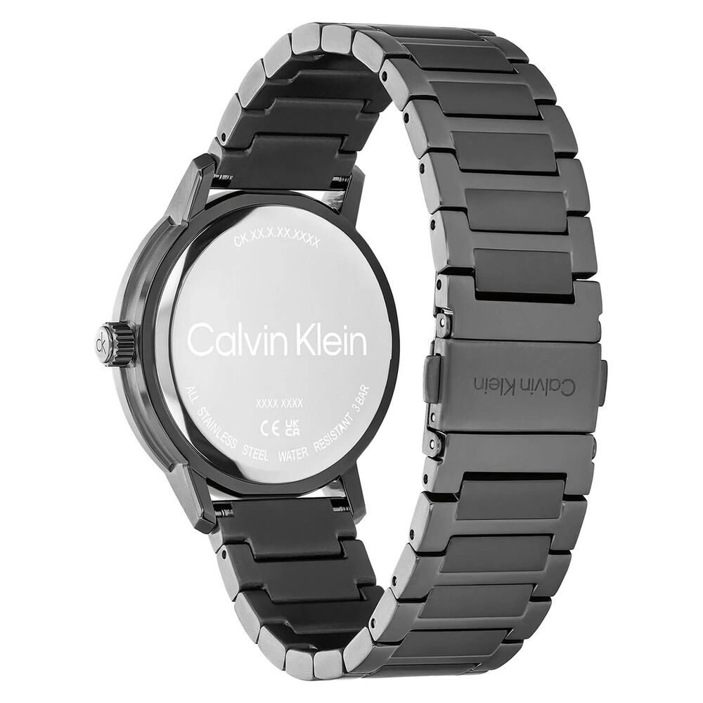 Calvin Klein Gauge 41mm Black Skeleton Dial Dark Grey IP Steel Bracelet Watch