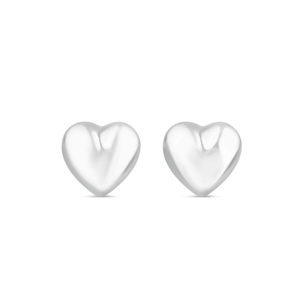 Streling Silver Polished Small Heart Stud Earrings image number 0