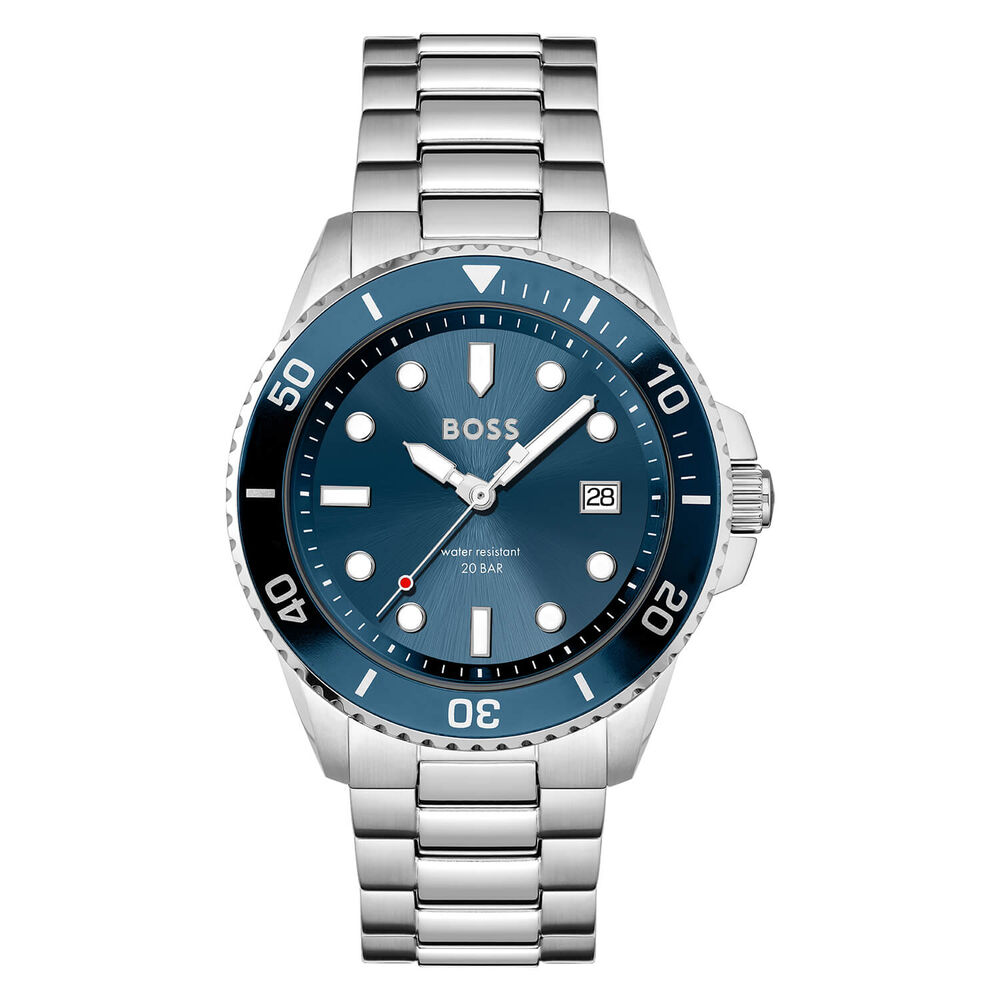 BOSS Ace 43mm Quartz Blue Dial Steel Case Bracelet Watch