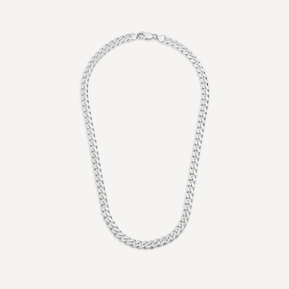 Sterling Silver Square Curb 20' Men's Chain image number 2