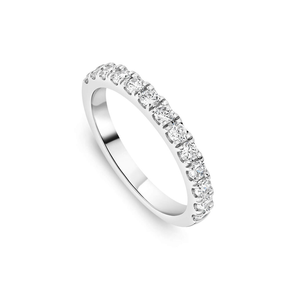 Born Platinum 0.55ct Lab Grown Claw Set Half Eternity Wedding Ring image number 0