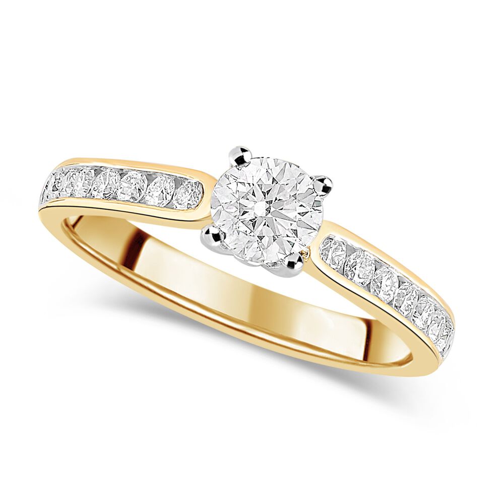 18ct Yellow Gold 0.75ct Diamond Four Claw Tulip Setting Ring