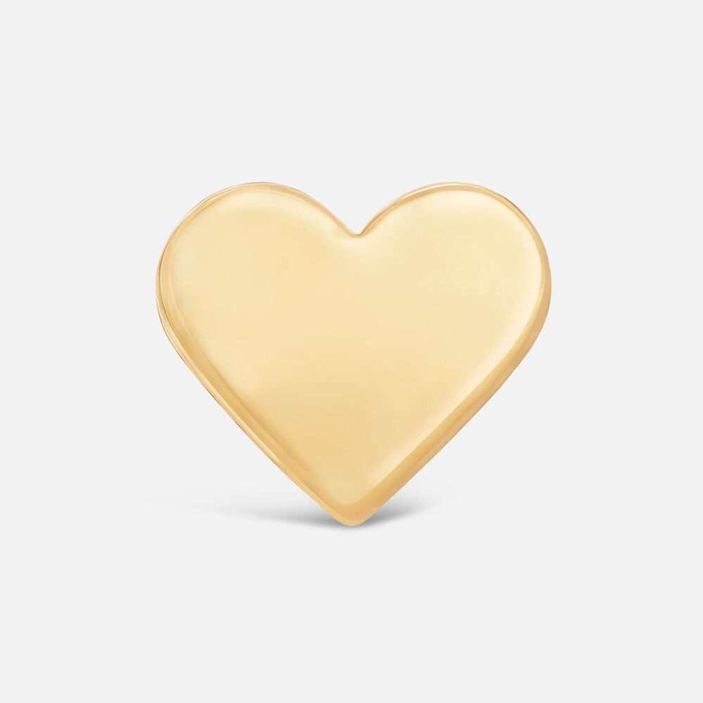 9ct Yellow Gold Plain Polished Heart Single Stud Earring