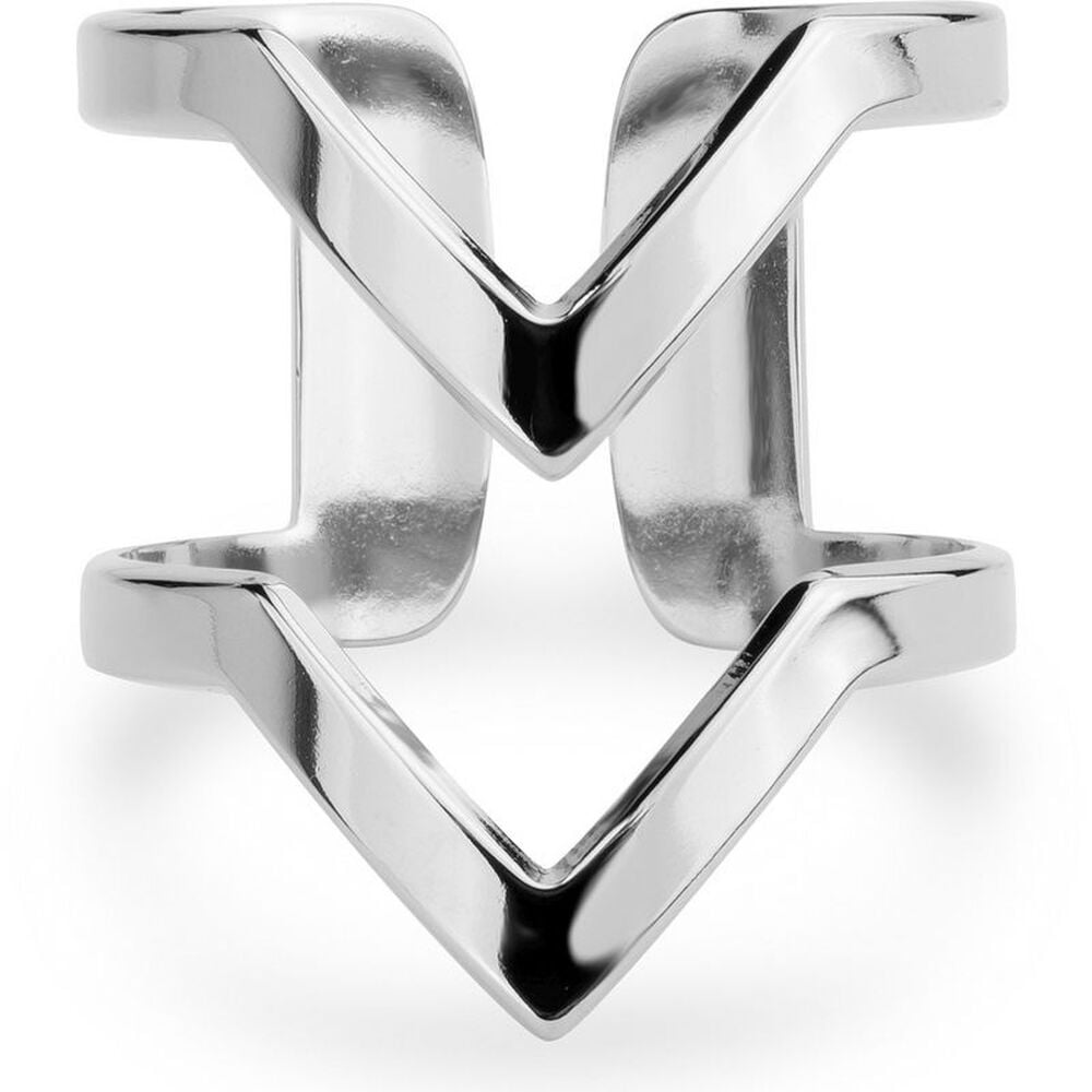 Mya Bay Silver Plated VV Shaped Ring image number 0