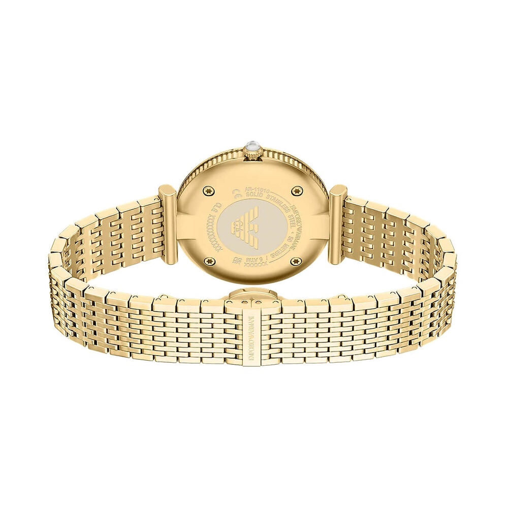 Emporio Armani 32mm Brown Dial Gold Tone Stainless Steel Bracelet Watch