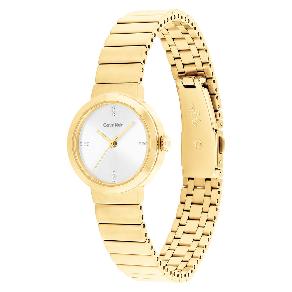 Calvin Klein 25mm White Dial Yellow Gold Case Watch image number 2