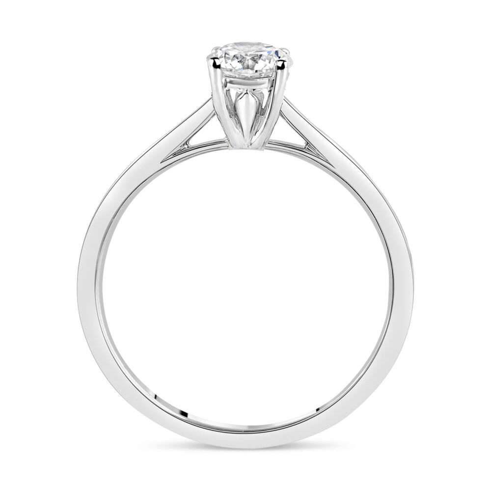 18ct White Gold 0.50ct Round Diamond Tulip Setting Ring image number 2
