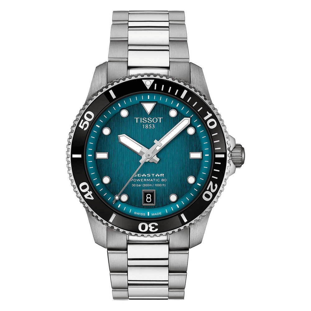 Tissot Seastar 1000 Powermatic 80 40mm Blue Dial Silver Steel Bracelet Watch image number 0