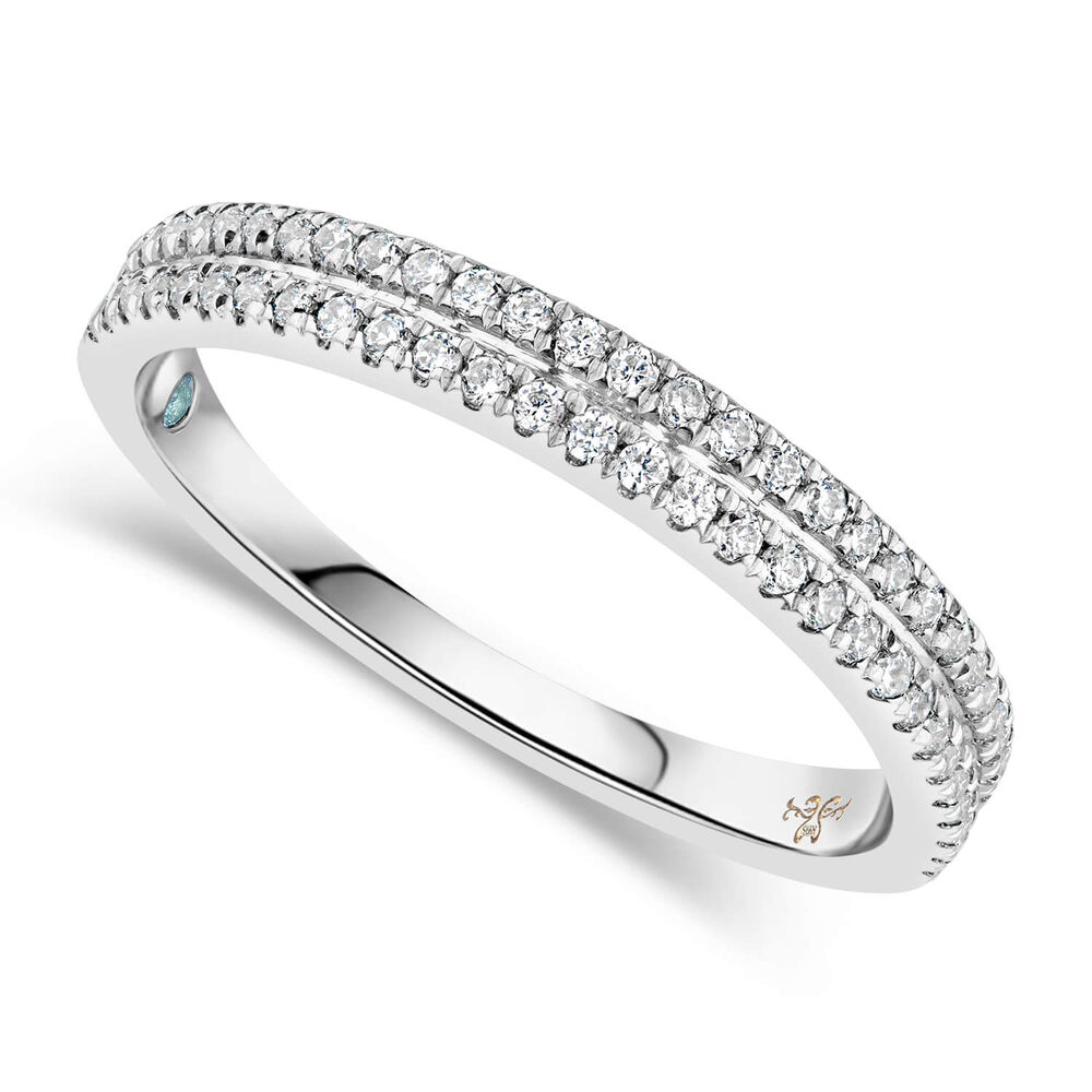 Kathy De Stafford's 18ct White Gold 0.25ct Diamond Double Row Ring