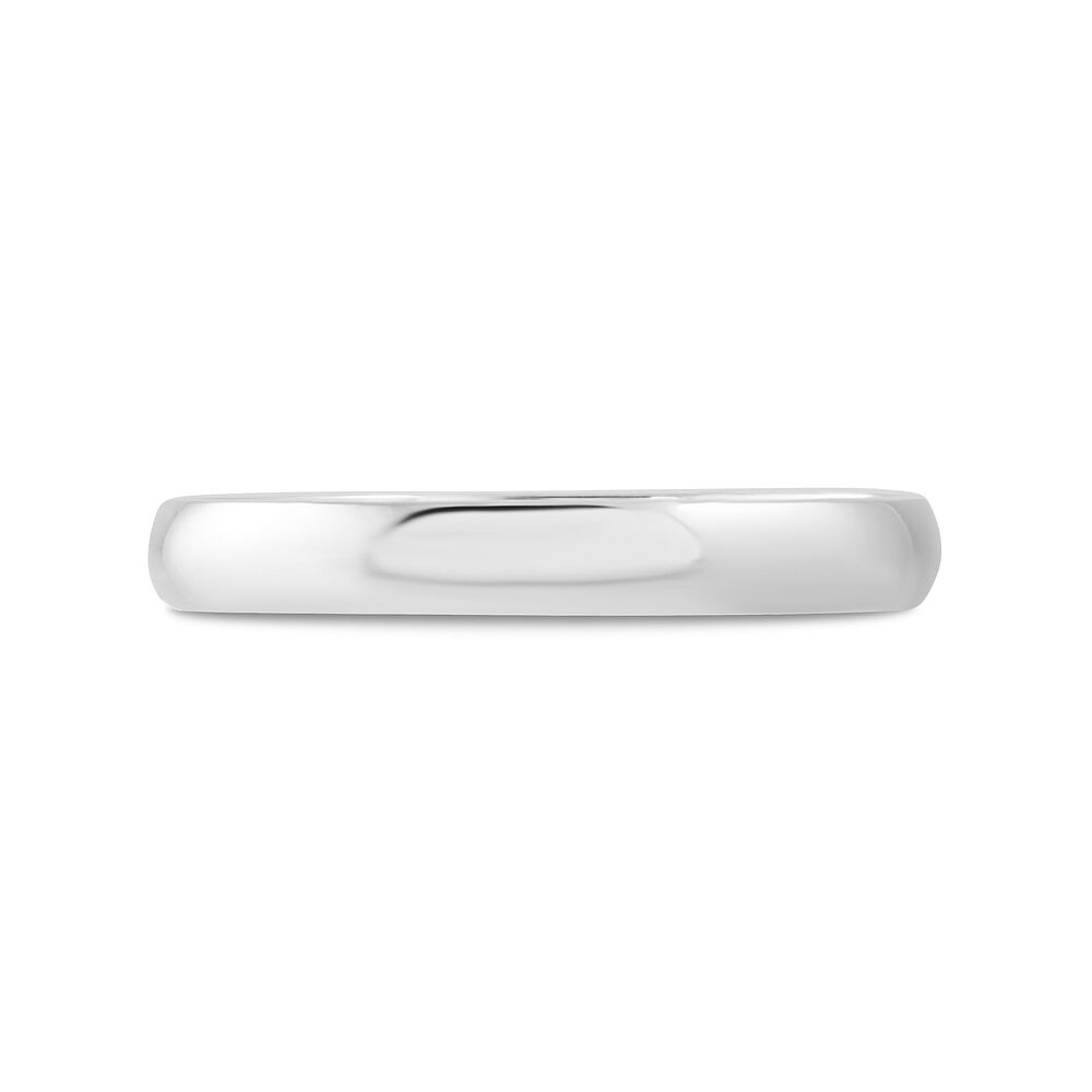 9ct white Gold Polished 3mm D Shape Wedding Ring image number 1