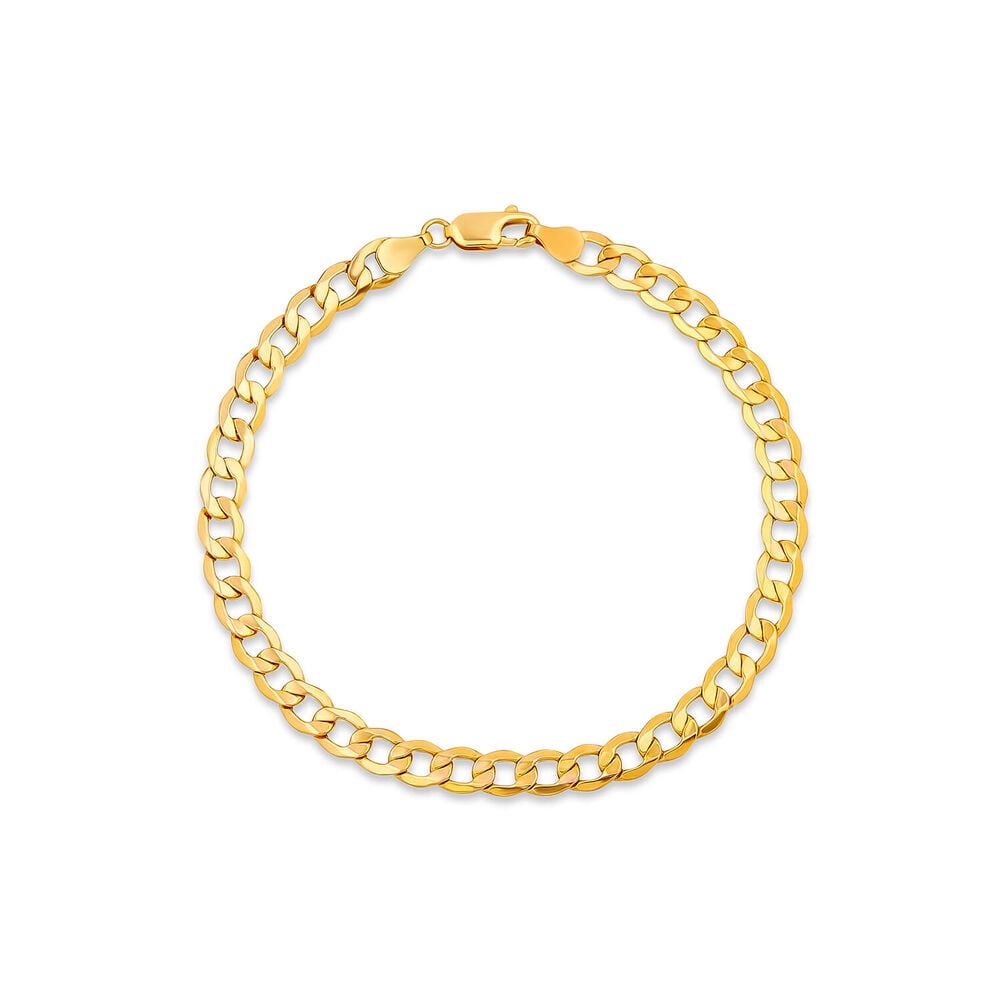 9ct Yellow Gold Six Sided Curb Chain Bracelet