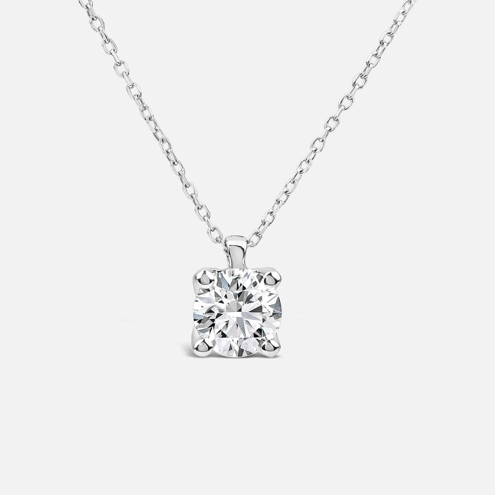 Born 9ct White Gold 1.00ct Lab Grown Brilliant Diamond Pendant