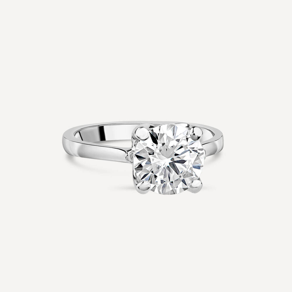 Born Platinum Lab Grown 2ct Round Solitaire Diamond Ring image number 2