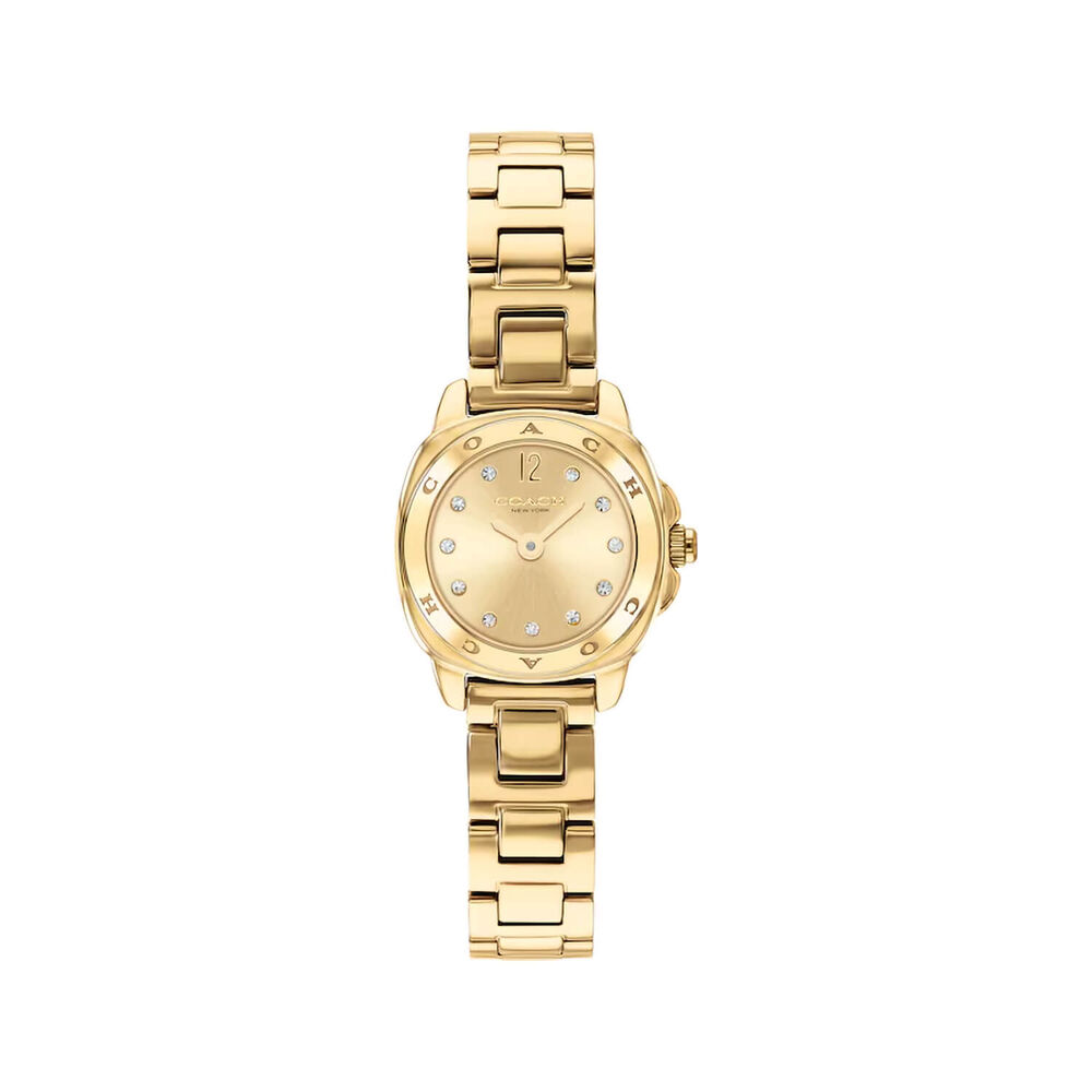 Coach Kitt 21mm Gold Dial Gold Tone Stainless Steel Bracelet Watch