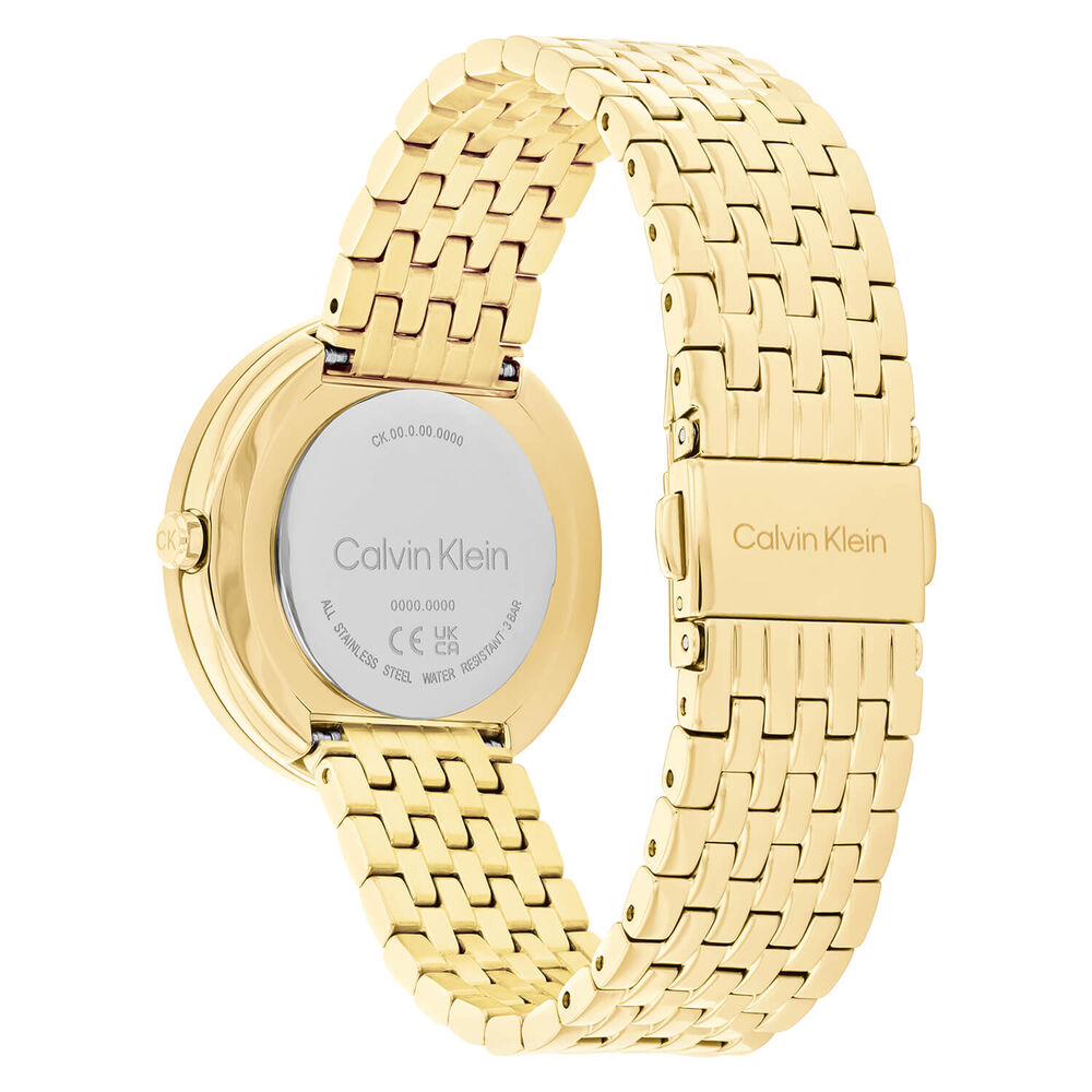 Calvin Klein 34mm Green Dial Yellow Gold IP Steel Bracelet Watch image number 2