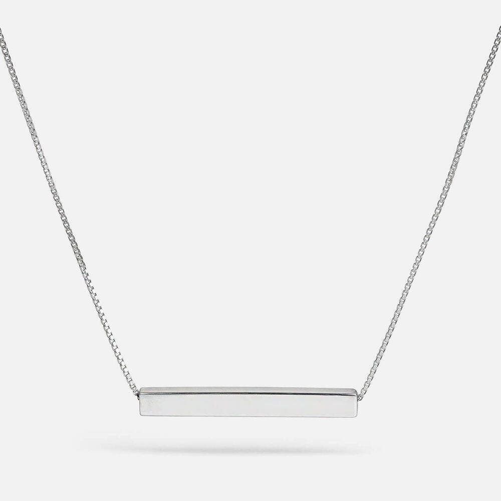 Sterling Silver Polished Bar Necklet