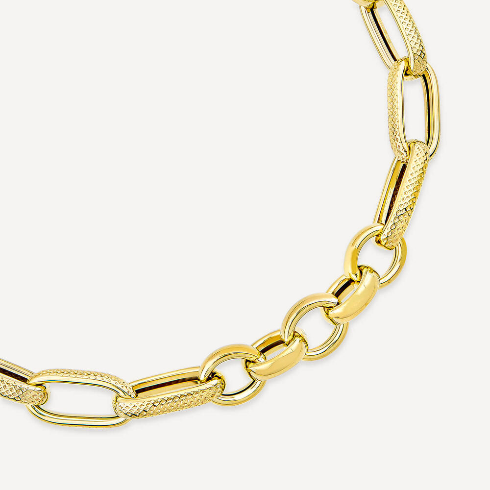 9ct Yellow Gold Belcher Curbed Link Bracelet image number 1