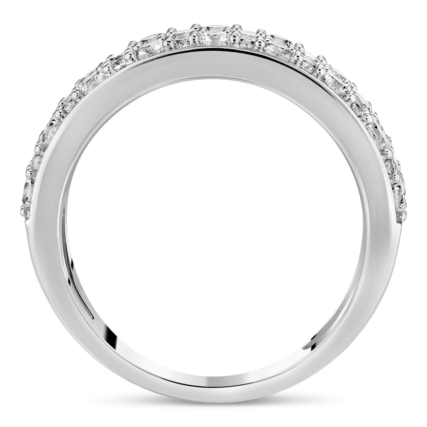Cubic zirconia bands cheap white gold