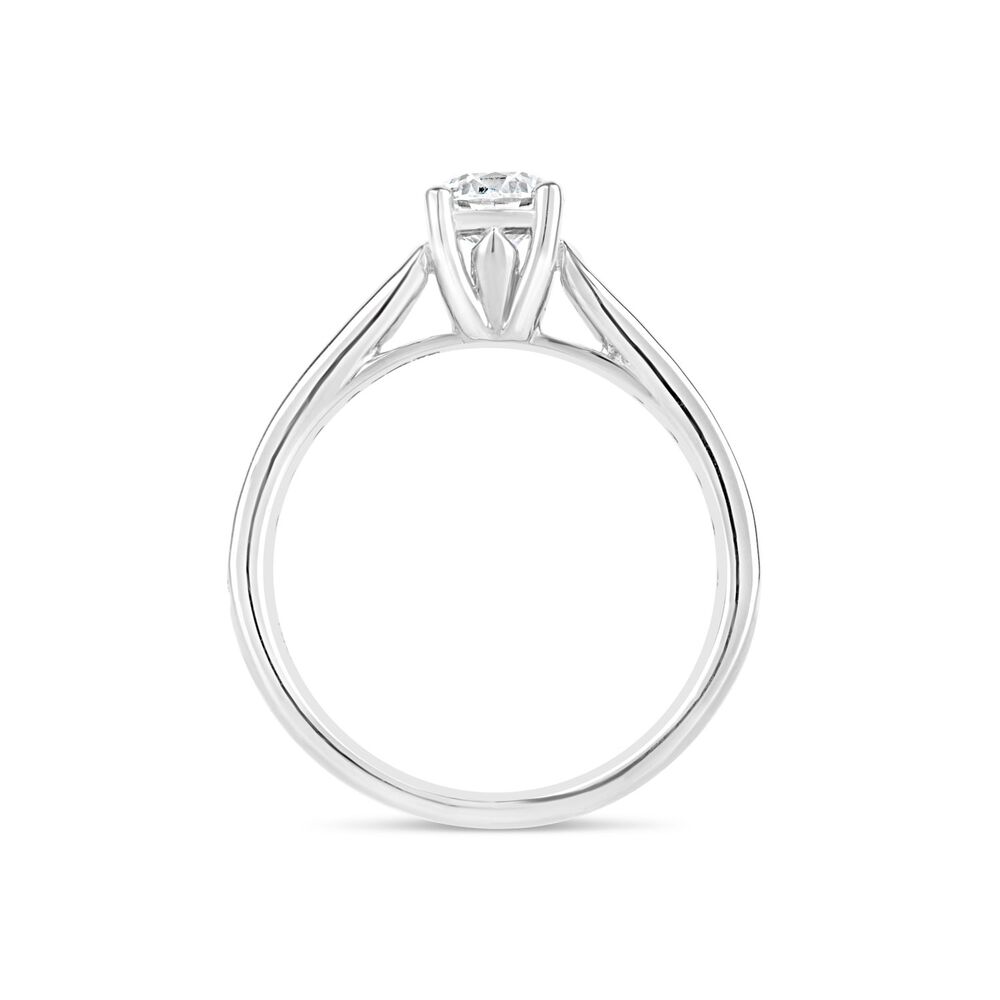 18ct White Gold 1.00ct Diamond Tulip Setting Shoulders Ring image number 2