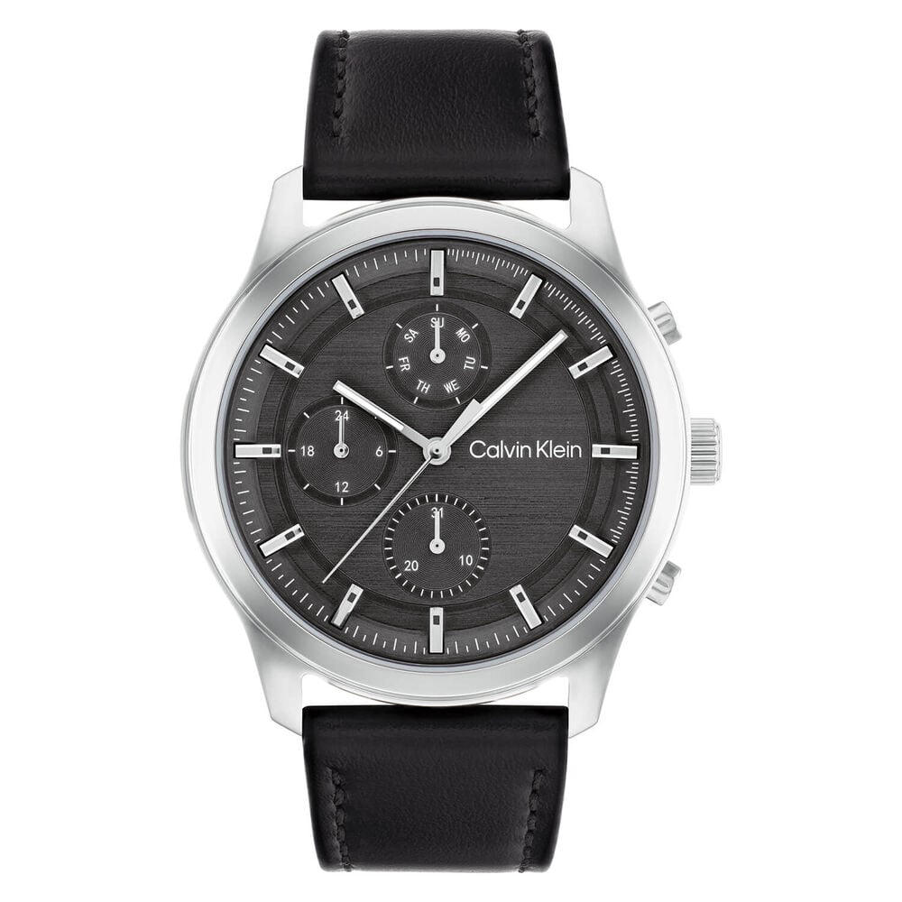 Calvin Klein Timeless 44mm Chronograph Black Steel Case Black Strap Watch