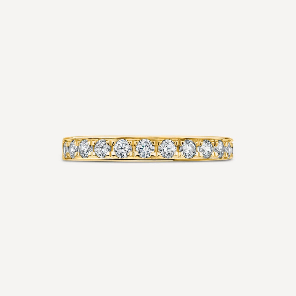 18ct Yellow Gold 3mm 0.50ct Diamond Pave Set Wedding Ring- (Special Order)