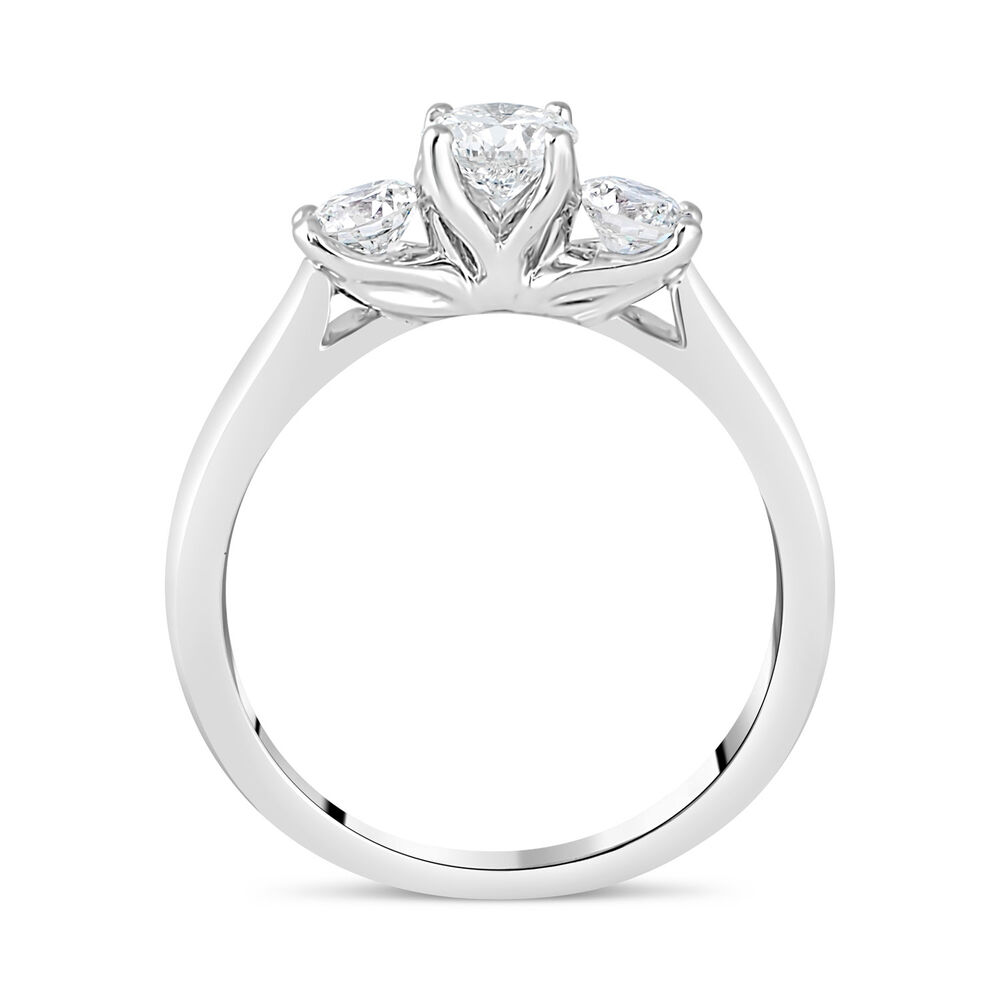 18ct White Gold 0.75ct Diamond Three Stone Ring image number 2