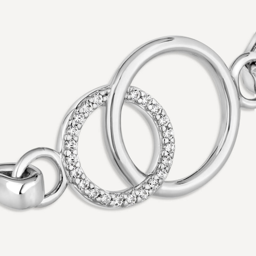 Sterling Silver Polished  with Cubic Zirconia Circle Bangle image number 2