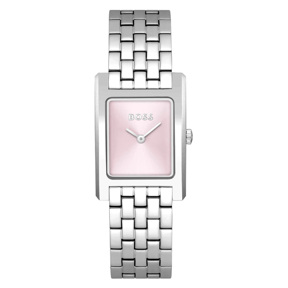 BOSS Lucy 22mmx24mm Pink Dial Steel Bracelet Watch