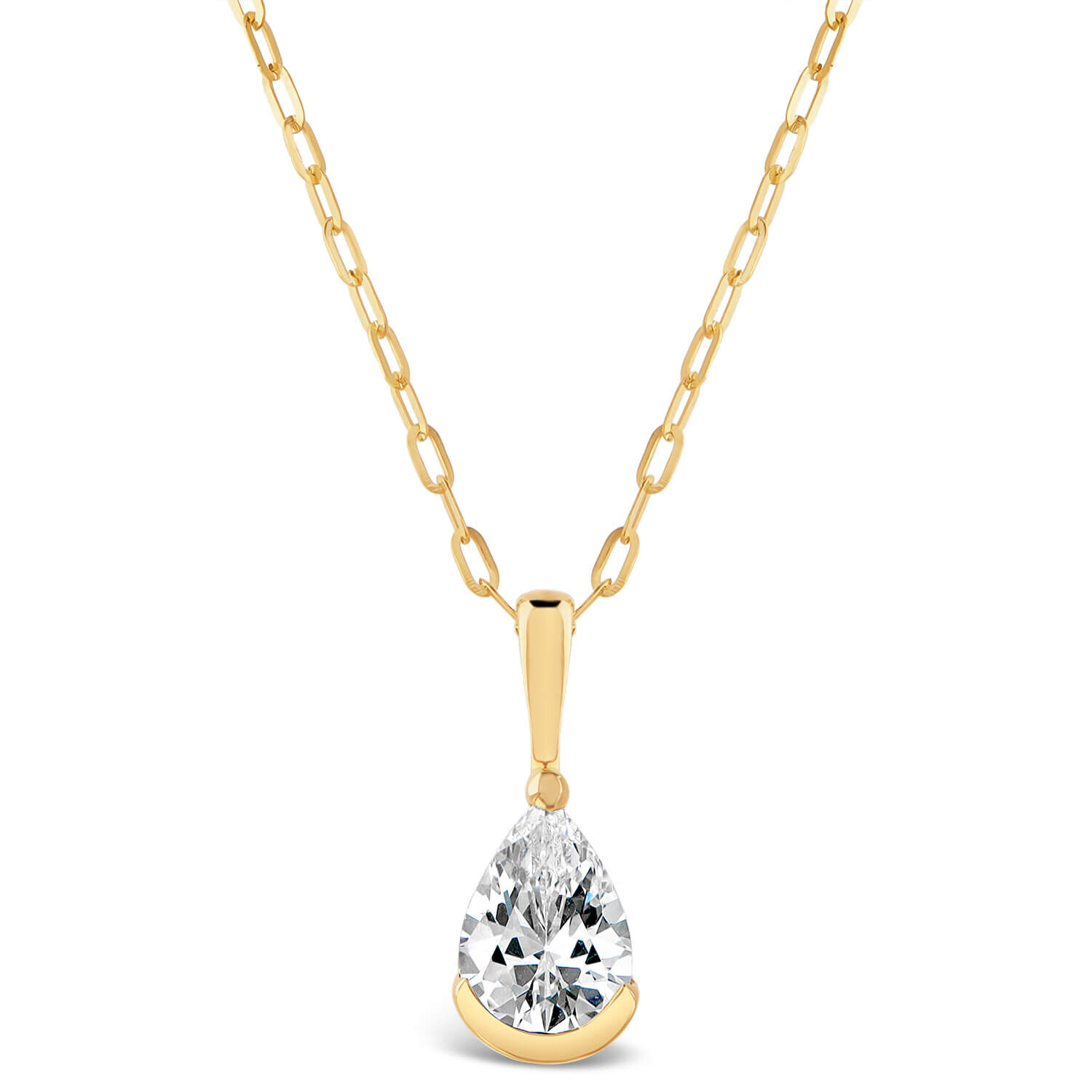 Gold necklace with clearance cubic zirconia pendant