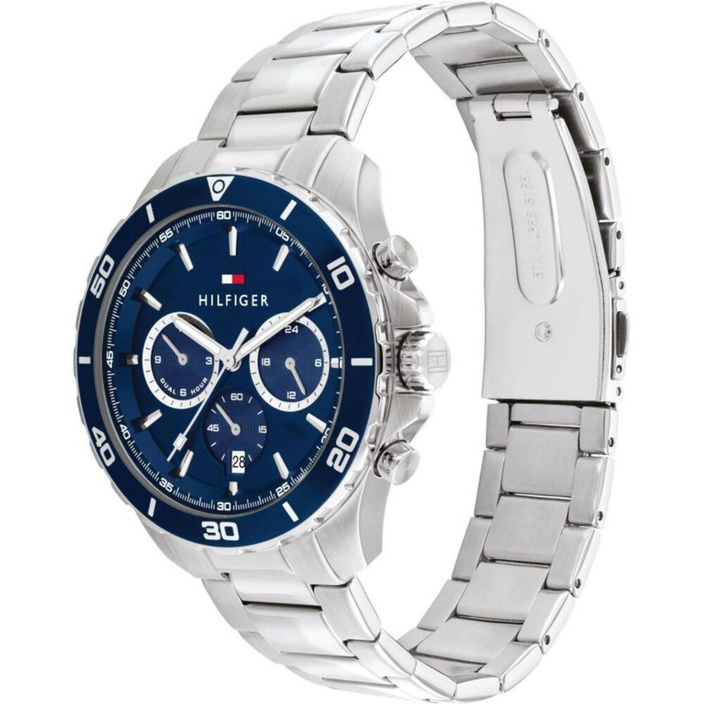 Tommy Hilfiger 43mm Blue Chrono Dial Steel Case Watch image number 2