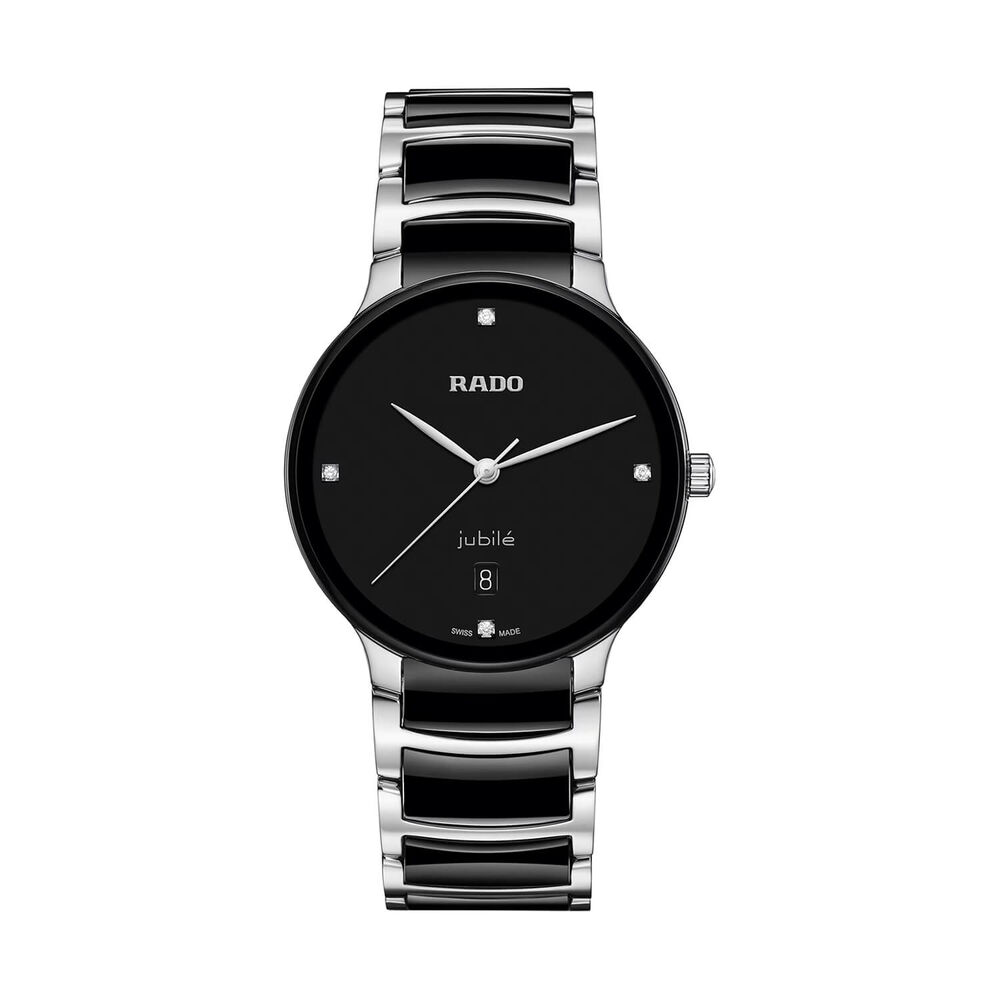 Rado Centrix Diamonds 39.5mm Black Dial Ceramic & Steel Bracelet Watch