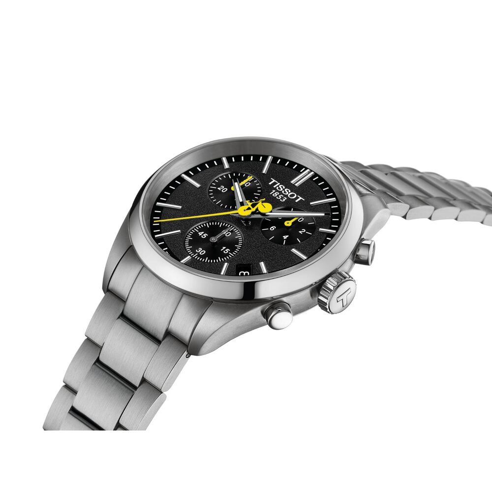 Tissot PR 100 Tour De France Chronograph 40mm Black Dial Steel Bracelet Watch image number 1