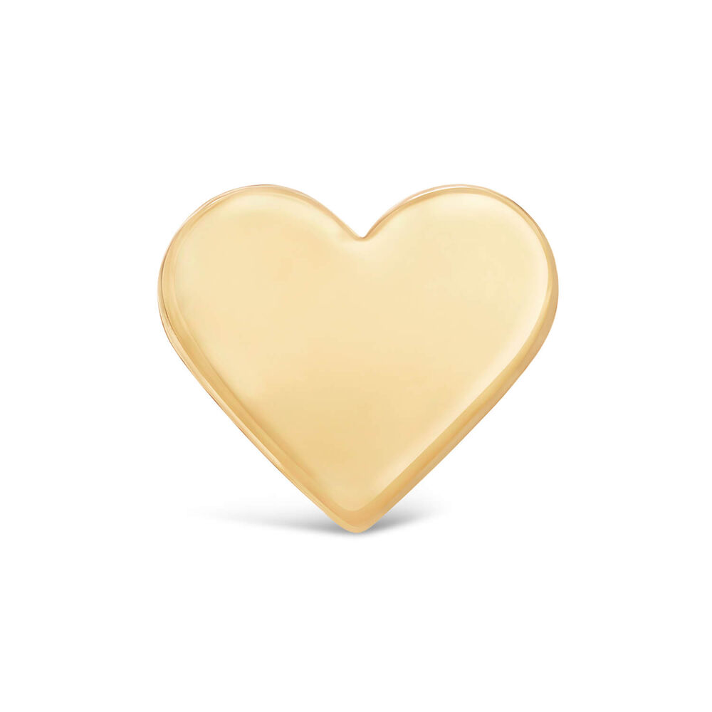 9ct Yellow Gold Plain Polished Heart Single Stud Earring