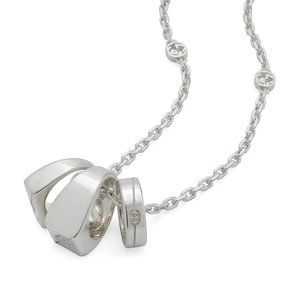 Gucci Interlocking Sterling Silver Charms Necklace