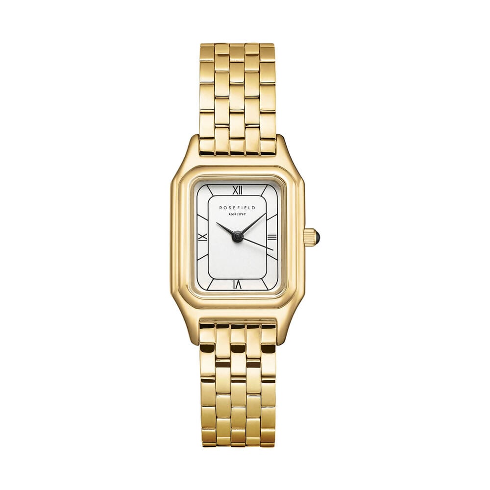 Rosefield Ivy White Gold 21x26mm Dial 23k Gold Plated Steel Bracelet Watch