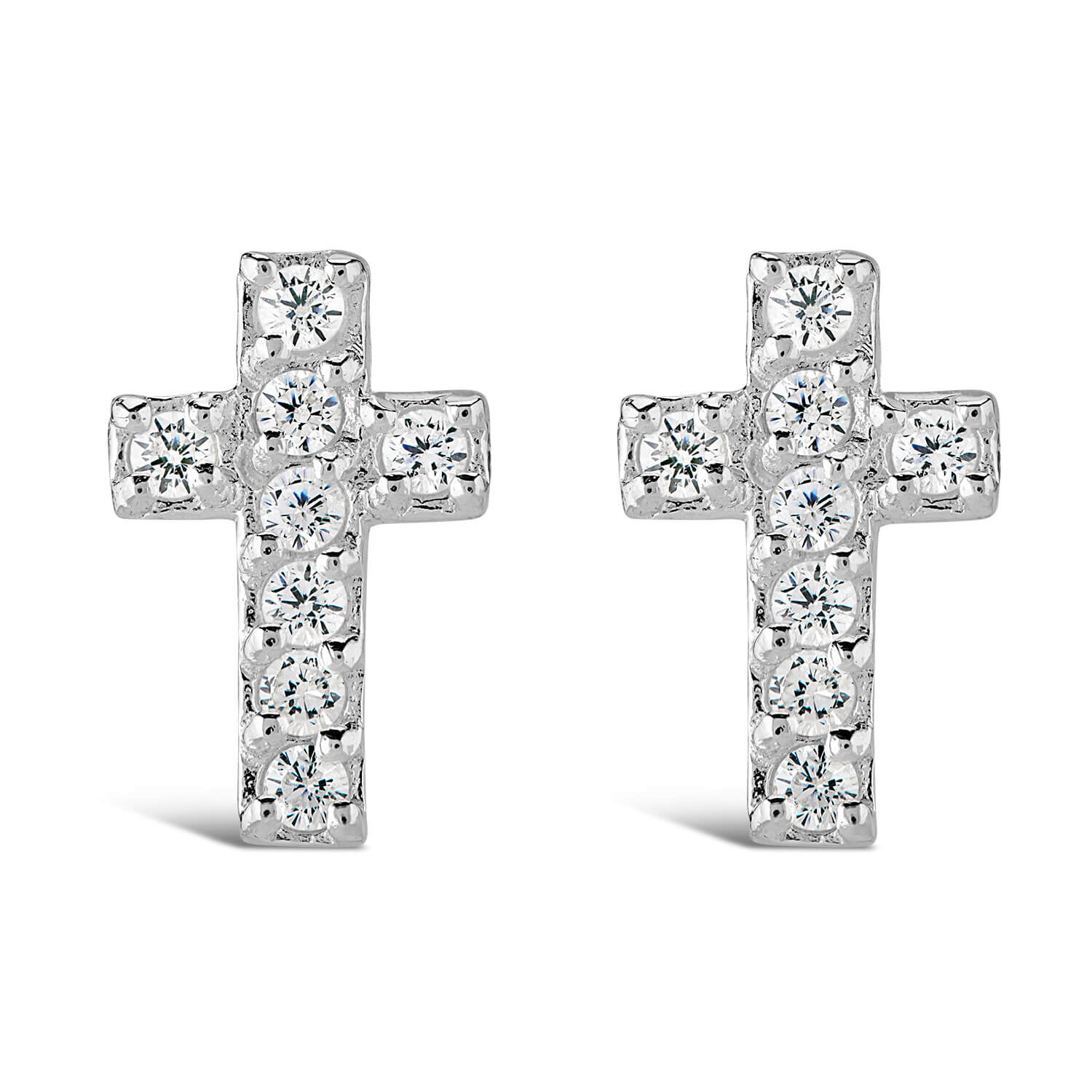Diamond cross outlet earrings