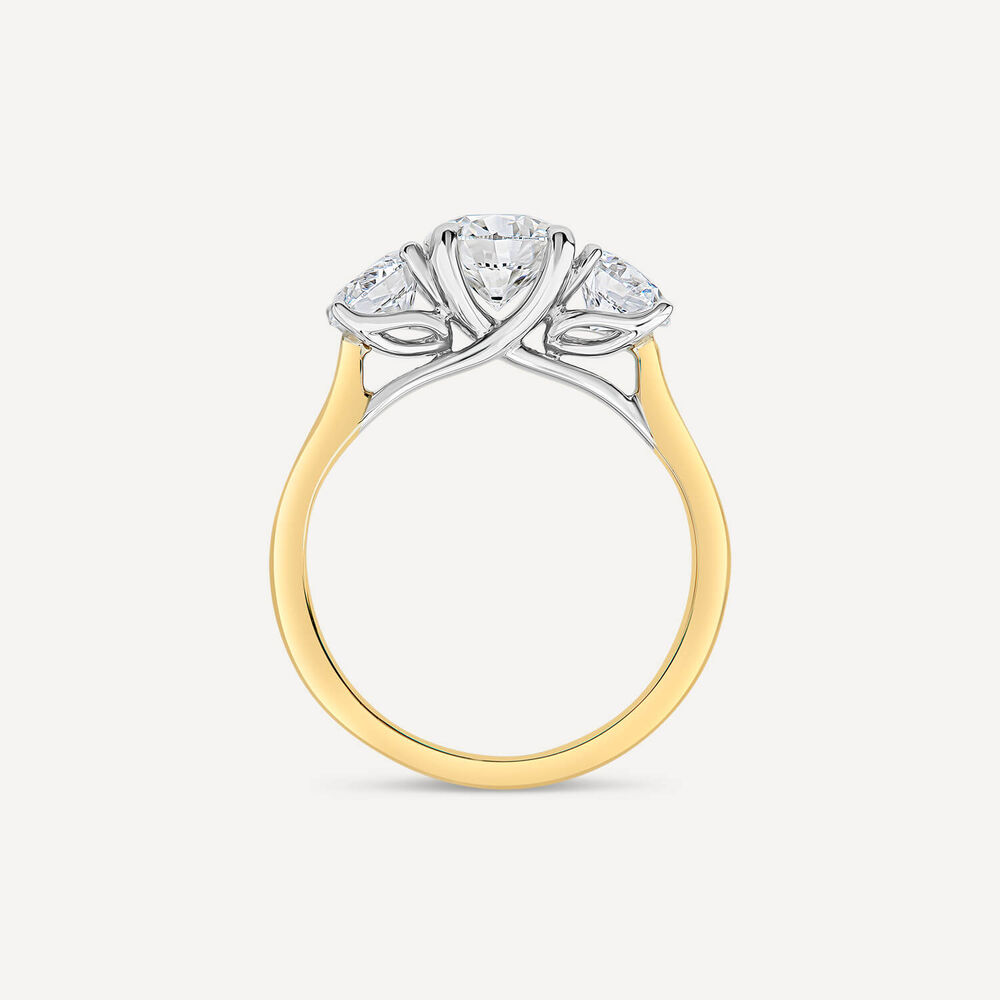 Born 18ct Yellow Gold 2ct 3 Stone Round Brilliant Diamond Ring