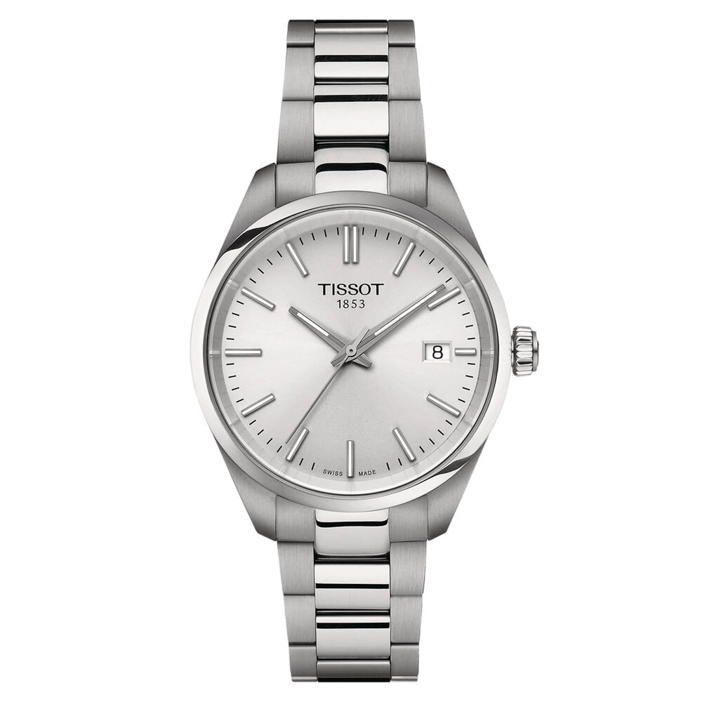 Tissot PR100 34mm Silver Dial Steel Case Bracelet Watch