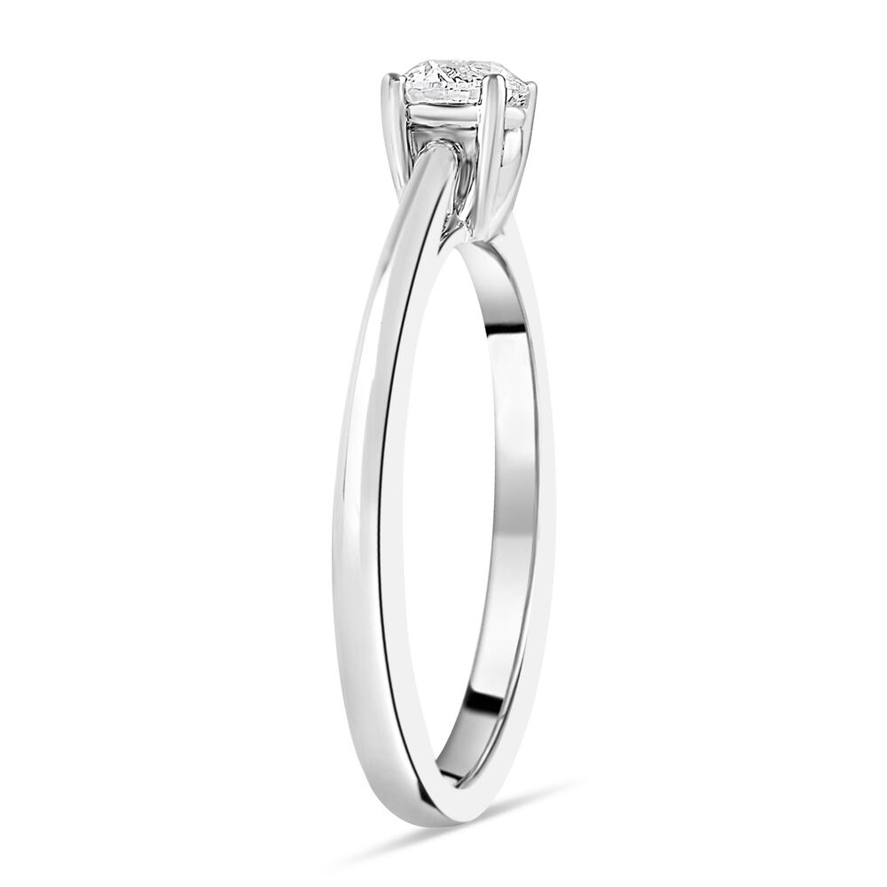 18ct White Gold 0.33ct Round Diamond Tulip Setting Ring image number 3